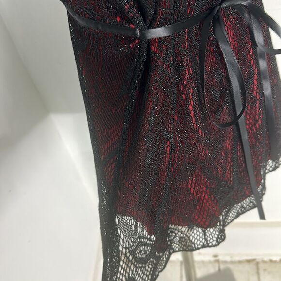 Vintage Vampy Goth Y2k Empire Waist Lace Overlay Camisole Top - Picture 5 of 6